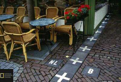 تصویر جالب از خط مرزی هلند و بلژیک
